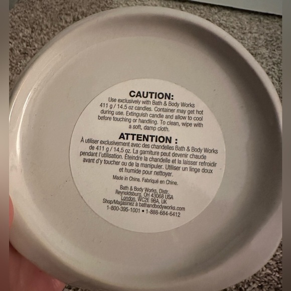 Bath & Body Works White Ceramic Candle Holder - Picture 3 of 4